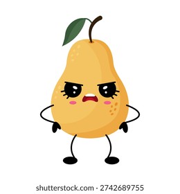 Angry pear character, expressing disappointment.