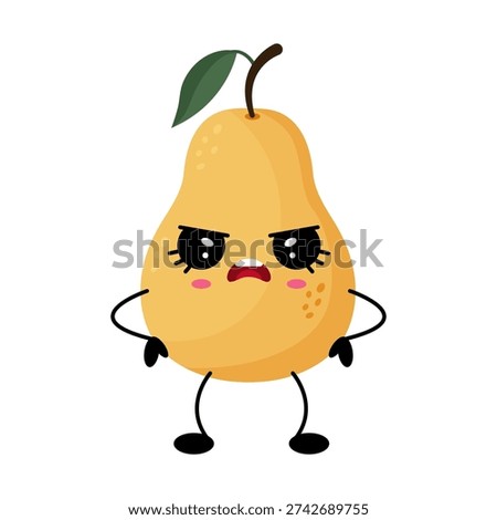 Angry pear character, expressing disappointment.