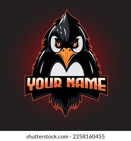 Angry Penguin Mascot Logo illustration