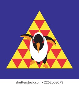 an angry penguin in a pyramid