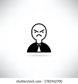 angry people avatar drop shadow vector