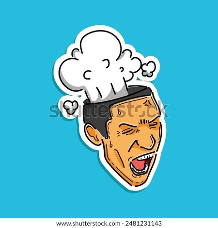 Angry people cartoon style vector illustration design isolated in a blue background. Angry character having argument or disagreement, debate or misunderstanding