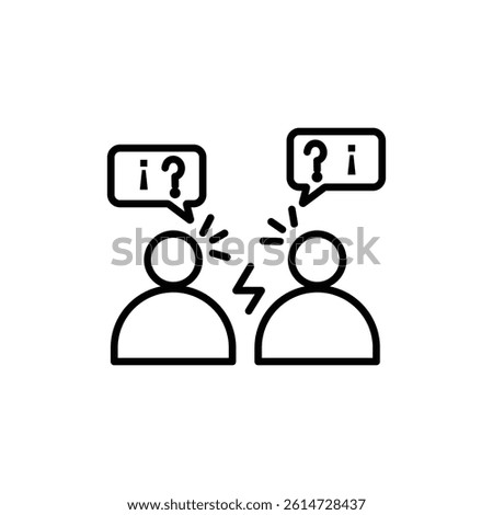 Angry people conflicts icon black and white vector sign