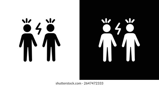 Angry people conflicts icon Isolated flat vector in outline