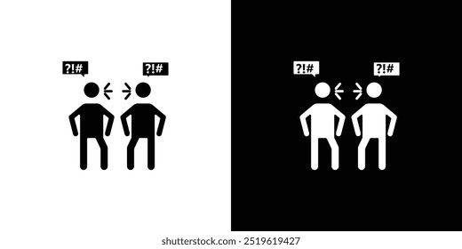 Angry people conflicts icon linear logo isolated