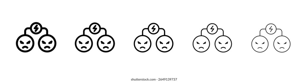 Angry people conflicts icon simple illustration logo art