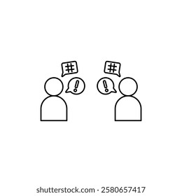 Angry people conflicts icon Vector logo set flat
