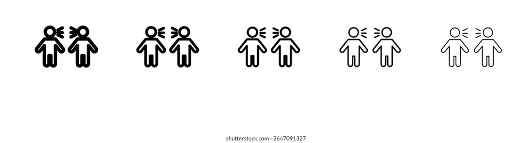 Angry people conflicts icon vector outline symbol or illustration