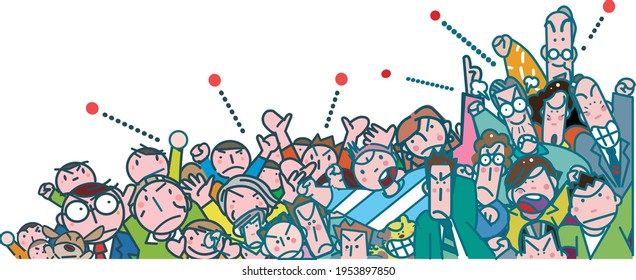 Angry People Everyone Angry Crowd Illustration