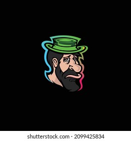 Ilustración del logo vectorial de la gente enfadada