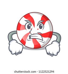 Angry peppermint candy mascot cartoon