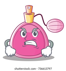 Angry perfume bottle character cartoon