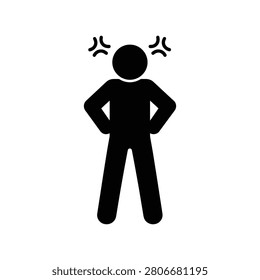 Angry Person Emotion Solid Silhouette Icon Design Collection