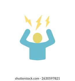 angry person icon, flat style pictogram icon for ui or ux mobile app, vector illustration logo symbol design, isolated on white