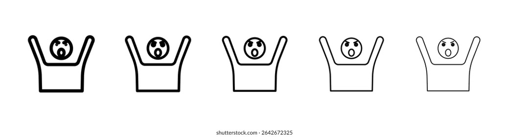 Angry person icon isolated vector on white background set