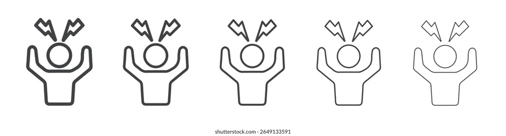 Angry person icon outline ilustration vector symbol