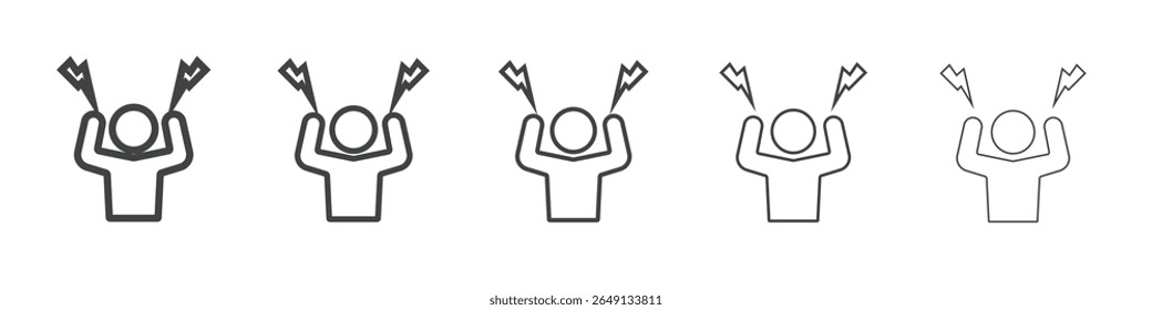 Angry person icon outline ilustration vector symbol
