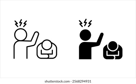 Angry person icon set. Frustration, burnout, furious. vector illustration on white background