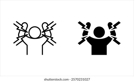 Angry person icon set. Frustration, burnout, furious. vector illustration on white background