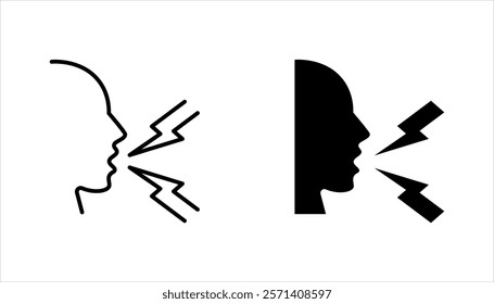 Angry person icon set. Frustration, burnout, furious. vector illustration on white background