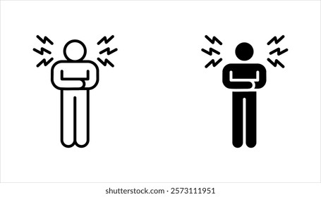 Angry person icon set. Frustration, burnout, furious. vector illustration on white background