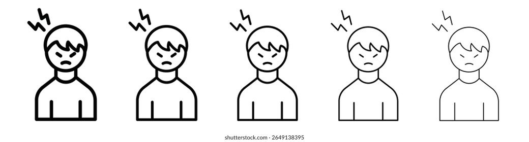 Angry person icon simple illustration logo art