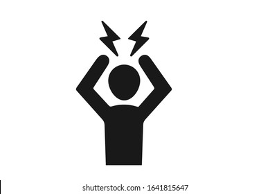 Angry person icon vector isolate