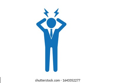 Angry person icon vector isolate