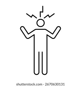 Angry person icon vector logo vector flat black linear illustration for web and app..eps