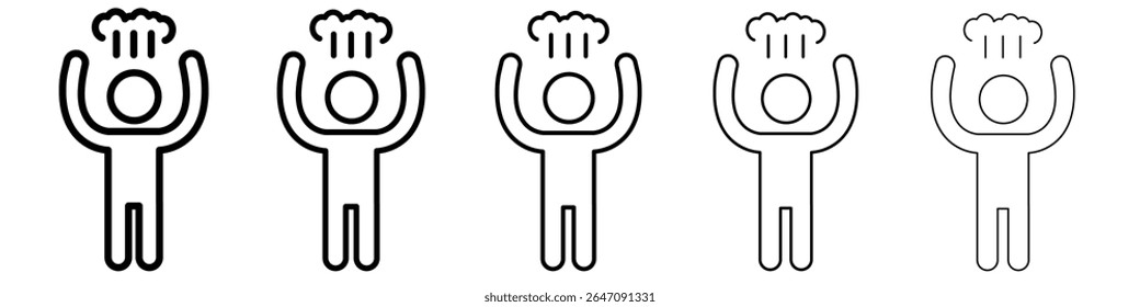 Angry person icon vector outline symbol or illustration