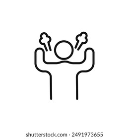 Angry person logo sign vector outline