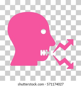 Angry Person Shout icon. Vector illustration style is flat iconic symbol, pink color, transparent background. Designed for web and software interfaces.