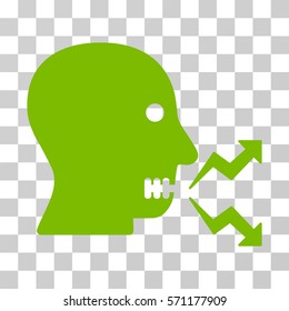 Angry Person Shout icon. Vector illustration style is flat iconic symbol, eco green color, transparent background. Designed for web and software interfaces.