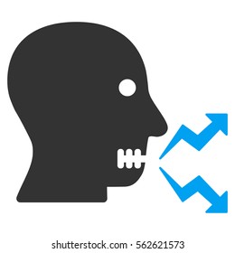 Angry Person Shout vector icon. Flat bicolor blue and gray symbol. Pictogram is isolated on a white background. Designed for web and software interfaces.