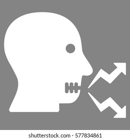 Angry Person Shout vector icon. Flat white symbol. Pictogram is isolated on a gray background. Designed for web and software interfaces.