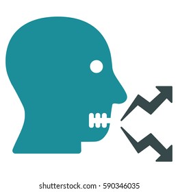 Angry Person Shout vector icon. Flat bicolor soft blue symbol. Pictogram is isolated on a white background. Designed for web and software interfaces.