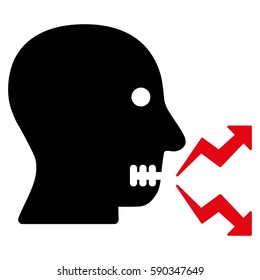 Angry Person Shout vector icon. Flat bicolor intensive red and black symbol. Pictogram is isolated on a white background. Designed for web and software interfaces.