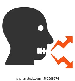 Angry Person Shout vector icon. Flat bicolor orange and gray symbol. Pictogram is isolated on a white background. Designed for web and software interfaces.
