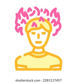 angry person stress headache color icon vector. angry person stress headache sign. isolated symbol illustration