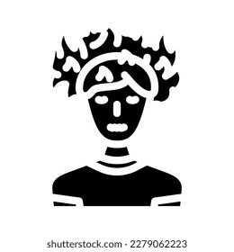 angry person stress headache glyph icon vector. angry person stress headache sign. isolated symbol illustration
