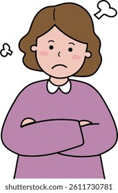 An angry person's arm-in-arm pose