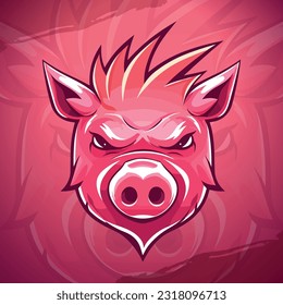 Angry Pig: Dynamic Mascot Logo Vector Illustration for Esport and Sport Teams - Perfect for Printing!