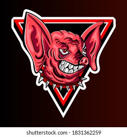 Angry Pig E Sport Mascot Logo