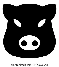 
An angry pig face character
