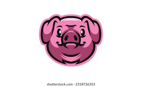 Angry Pig head logo template