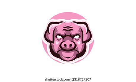 Angry Pig head logo template
