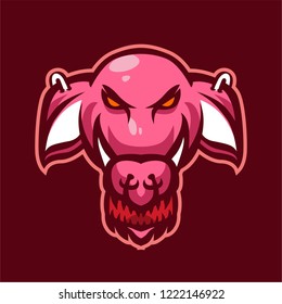 Angry pig mascot logo template