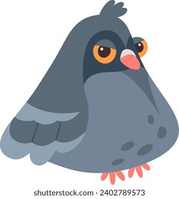 Angry Pigeon Character Vector Illustration
