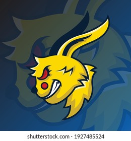 wütende pikachu-Katzenlogo für Gaming-Vektorgrafik