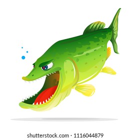 Angry Pike Cartoon